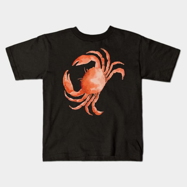 Image: Watercolor, Crab Kids T-Shirt by itemful